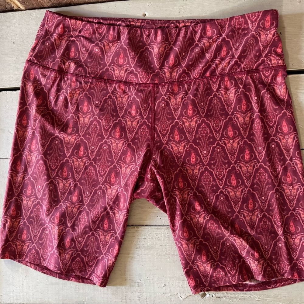 Women's Red Patterned Shorts